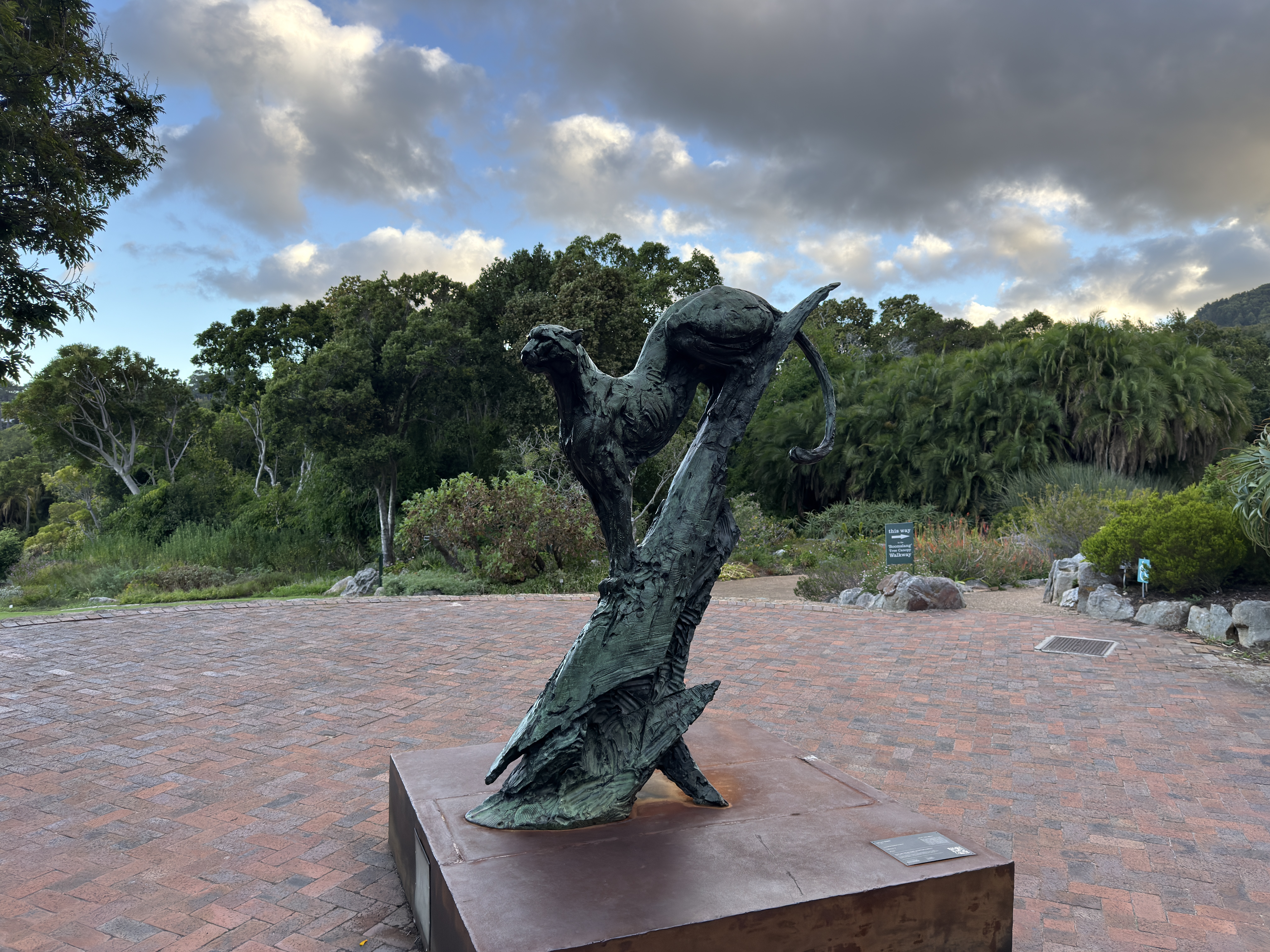 Sculpture and mountain view at Kirstenbosch